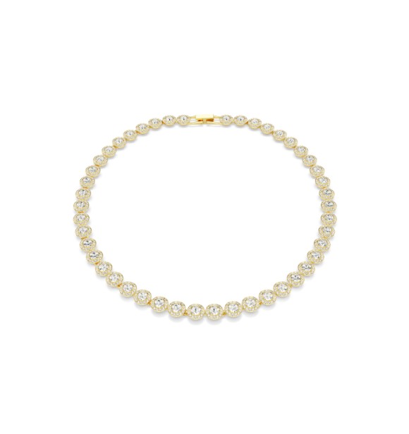 SWAROVSKI COLLAR TENNIS UNA ANGELIC, TALLA REDONDA, BLANCO, BAÑO TONO ORO
