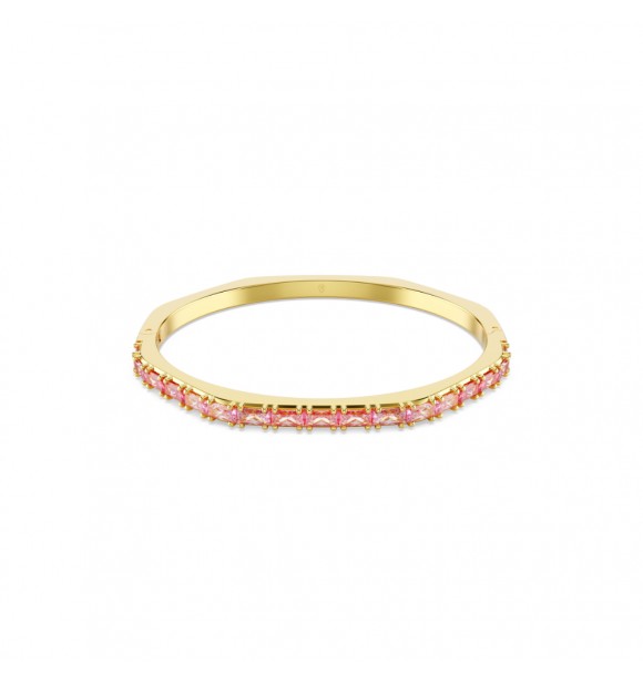SWAROVSKI PULSERA MATRIX TALLA BAGUETTE ROSA,
 BAÑO TONO ORO