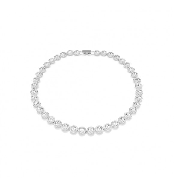 SWAROVSKI COLLAR TENNIS UNA ANGELIC, TALLA REDONDA BLANCA,
 BAÑO DE RODIO