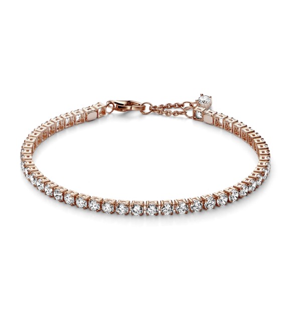 581469C01-18 14k Rose gold-plated bracelet with clear cubic zirconia