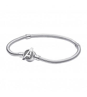 PANDORA 590784C00-16 Snake chain sterling silver bracelet with Marvel The Avengers logo clasp