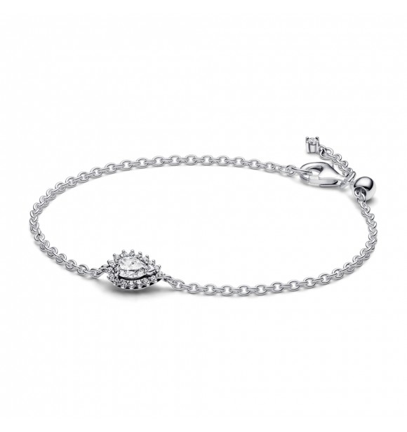 PANDORA 593001C01-16 PULSERA DE PLATA DE PRIMERA LEY CON CIRCONITA CÚBICA TRANSPARENTE Y CIERRE DESLIZANTE.