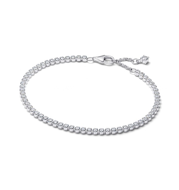 PANDORA 593927C01 Pulsera de tenis de plata de ley con circonitas cúbicas transparentes