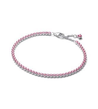 PANDORA 593927C02 Sterling silver tennis bracelet with fancy pink cubic zirconia
