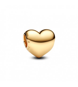 PANDORA 763439C00 Charm grabable de corazón mediano bañado en oro de 14k