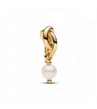 PANDORA 763462C06 Colgante bañado en oro de 14 k con perla cultivada de agua dulce blanca tratada