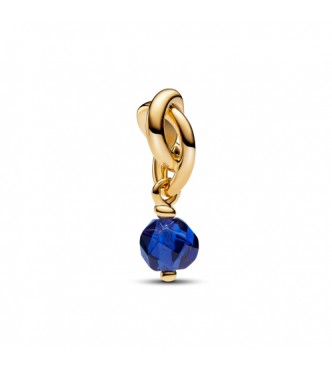 PANDORA 763462C09 Colgante bañado en oro de 14k con cristal azul princesa