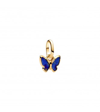 PANDORA 763825C01 Butterfly 14k gold-plated mini dangle with imitation lapis lazulli