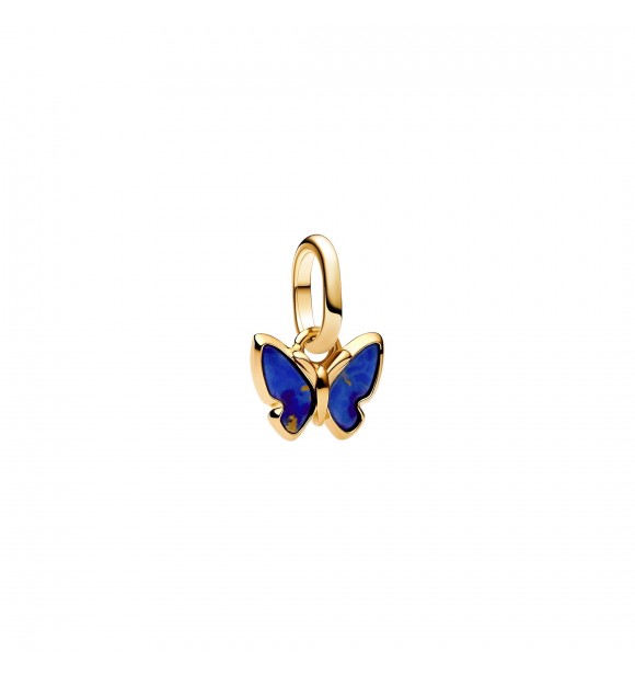 PANDORA 763825C01 Butterfly 14k gold-plated mini dangle with imitation lapis lazulli