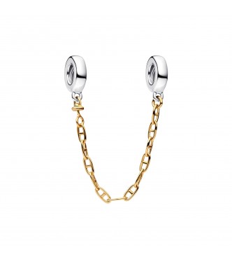 PANDORA 763904C00 Sterling silver and 14k gold-plated safety chain