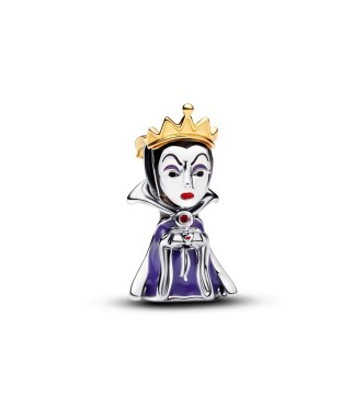 764380C01 Disney Evil Queen sterling silver and 14k gold-plated charm with salsa red crystal,
 black, red and purple enamel