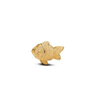 PANDORA 764522C00 Textured fish 14k gold-plated mini charm
