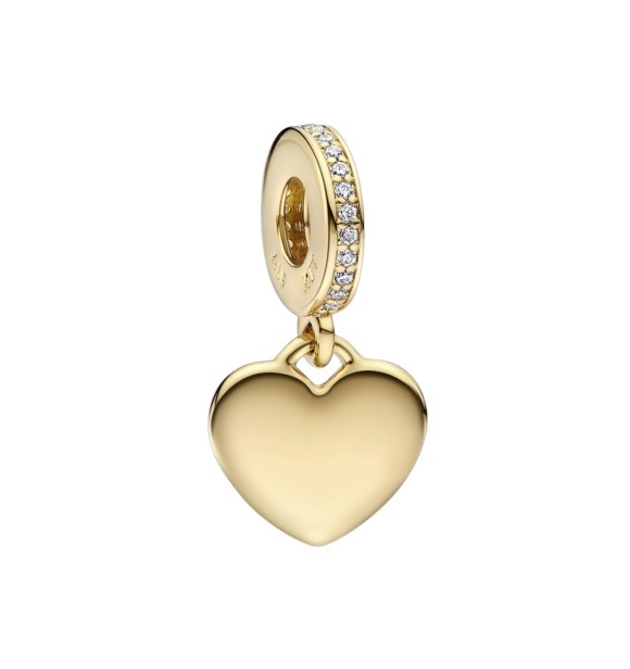 768761C01 Engravable 14k gold-plated dangle with clear cubic zirconia