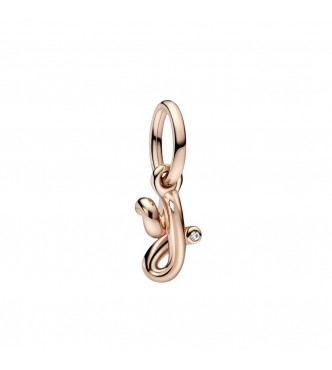 Letter y 14k rose gold-plated dangle with clear cubic zirconia