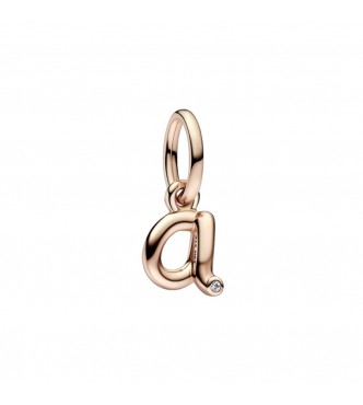 Letter a 14k rose gold-plated dangle with clear cubic zirconia