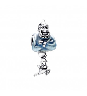 PANDORA 792348C01 Charm Disney Aladdin Genie de plata de primera ley con esmalte negro,
 azul brillante y transparente
