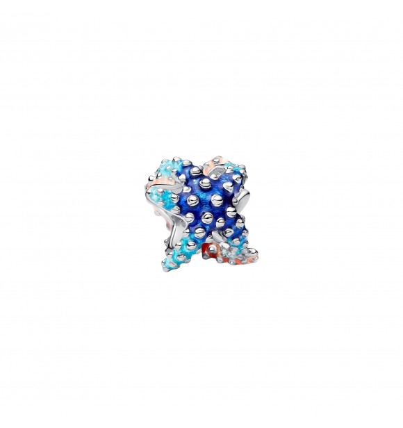 PANDORA 793817C01 Starfish sterling silver charm with shaded blue and pink enamel