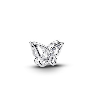 794369C01 Butterfly sterling silver charm with clear cubic zirconia