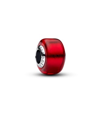 PANDORA 794425C00 Sterling silver charm with red Murano glass and gold foil
