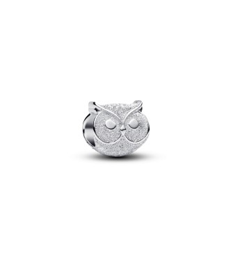 PANDORA 794525C00 Textured owl sterling silver mini charm