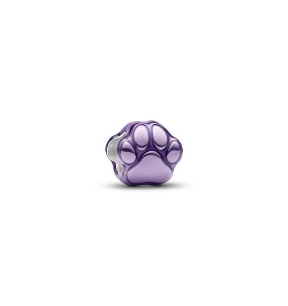 PANDORA 794782C01 Paw sterling silver mini charm with purple enamel