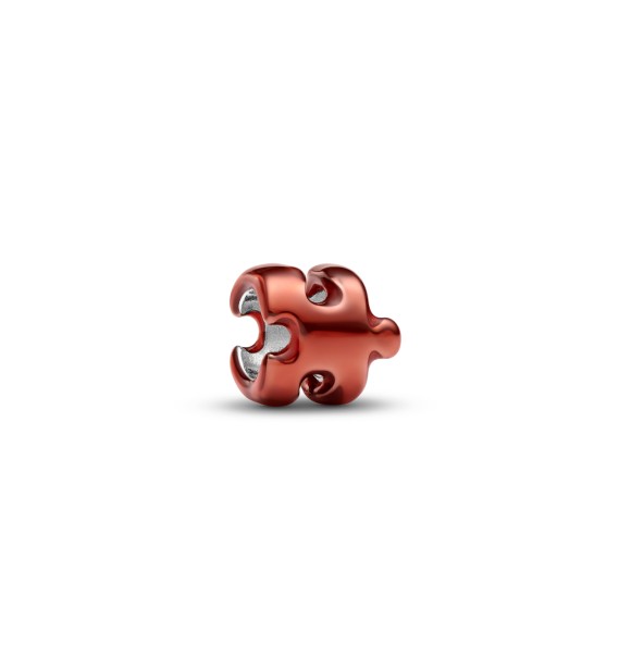 PANDORA 794816C01 Puzzle sterling silver mini charm with orange enamel