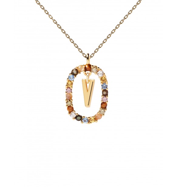 PDPAOLA  NECKLACE LETTER V NECKLACE
