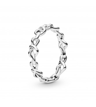 PANDORA Knotted hearts silver ring