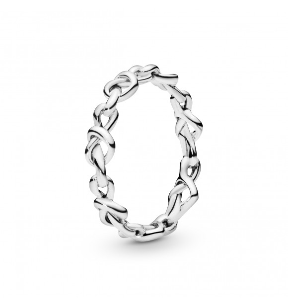 PANDORA Knotted hearts silver ring