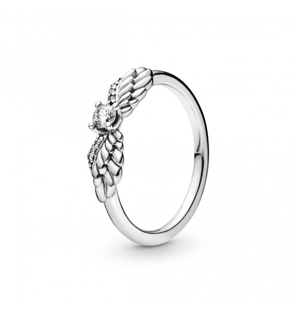 PANDORA ANILLO Angel wing sterling silver ring with clear cubic zirconia