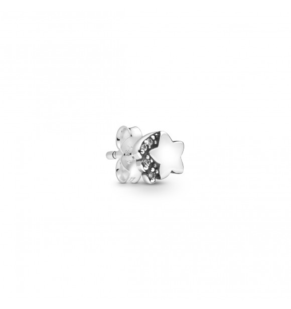 Shooting star sterling silver stud earring with clear cubic zirconia 298549C01