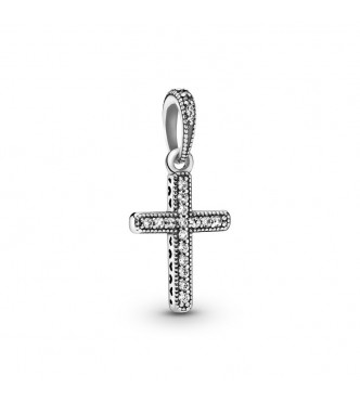 Cross silver pendant with clear cubic zirconia 397571CZ