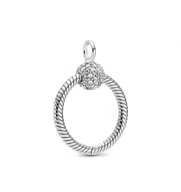 Pandora Pendant only 399097C01 Small sterling silver Pandora O pendant with clear cubic zirconia