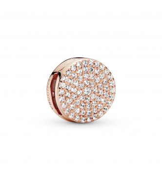 PANDORA Reflexions clip charm in PANDORA Rose with clear cubic zirconia