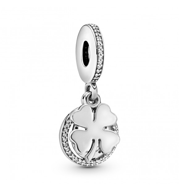 PANDORA 792089CZ Charm colgante Buena Suerte en plata de ley con circonita cúbica transparente