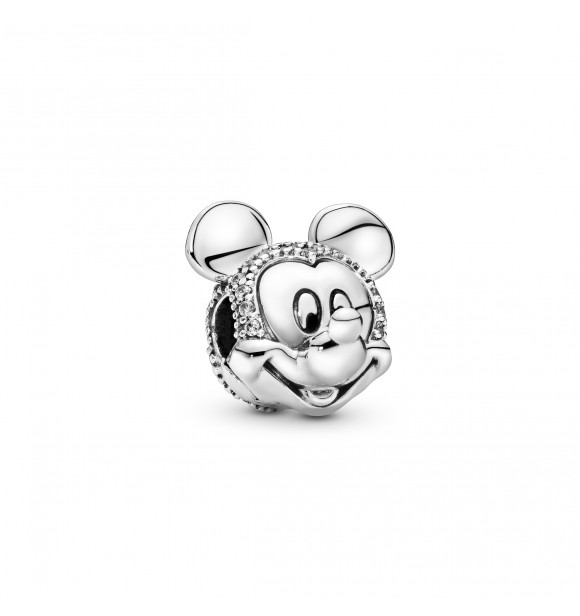 PANDORA Disney Mickey silver clip with clear cubic zirconia