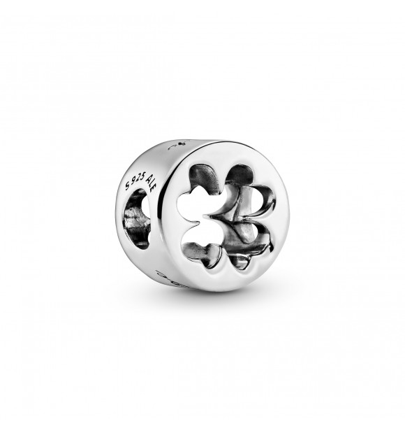 PANDORA Openwork clover silver charm