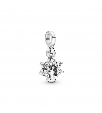 Tree sterling silver dangle charm with clear cubic zirconia 798367CZ