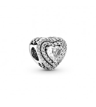 PANDORA Heart sterling silver charm with clear cubic zirconia 799218C01