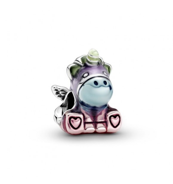 799353C01-Charm en plata de ley Bruno El Unicornio Arcoiris Vistoso