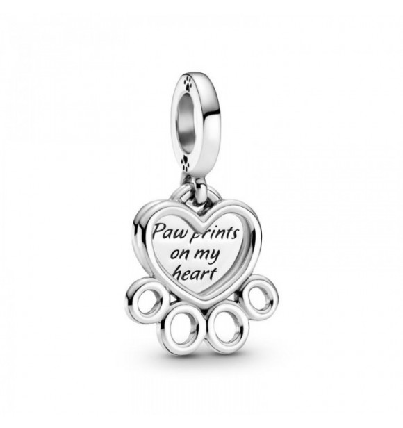 799360C00-Charm colgante en  plata de ley Corazones y Patas