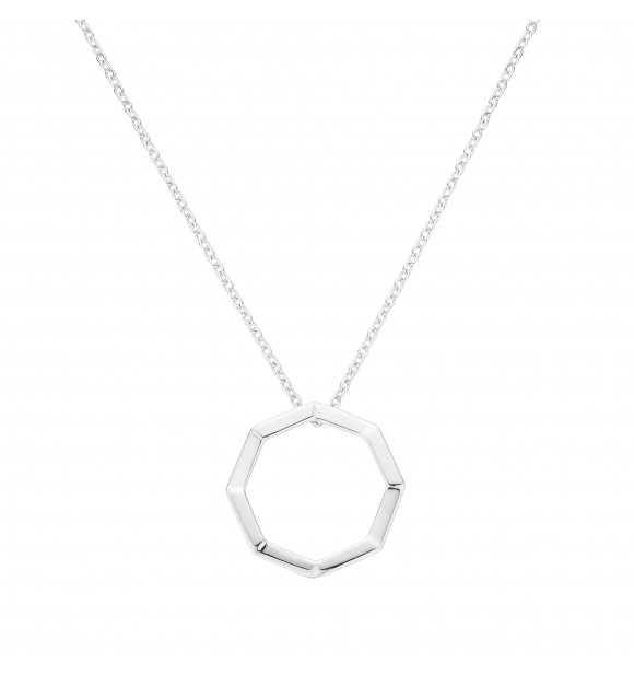 Collar de plata con motivo octogonal